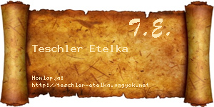 Teschler Etelka névjegykártya